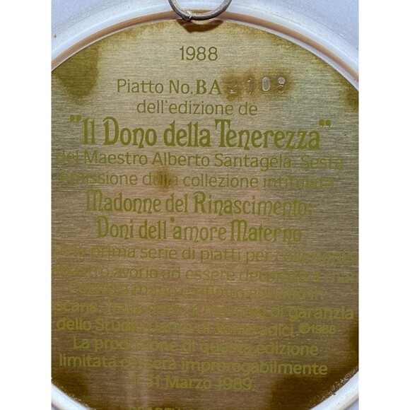 Il Dono Della Tenerezza Dante Di Volteradici 1988 Italy Alabaster Plate BA 2108 - Picture 8 of 13